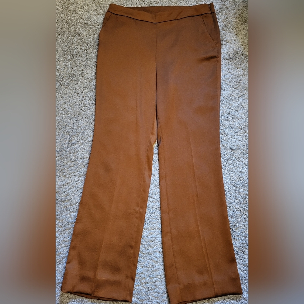 Bronze/brown satin pants - Picture 2 of 5